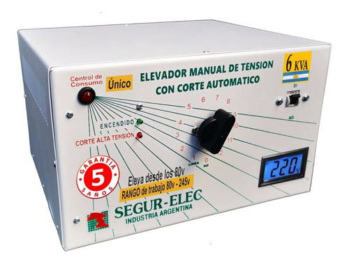 Elevador De Tensión Manual 6kva Eleva Desde 80v