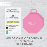 Molde Caja Octogonal Con Manija (editable)