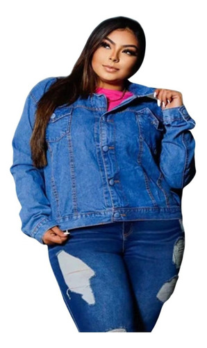 Jaqueta Jeans Dins Feminina Maxi Costura Reforçada Premium