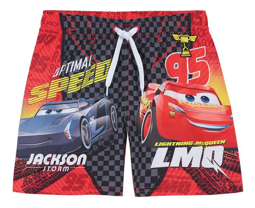 Traje De Baño Short Niño Disney Cars Rojo