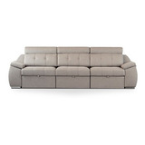 Sillón Sofa Para Living 3 Cuerpos Chenille Ecocuero - Dubai