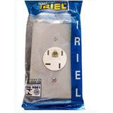 Placa 4x2 Tomada Para Telefone Redonda Iriel Cinza 