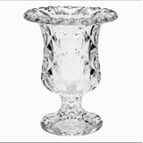 Vaso De Vidro Cristal Diamond  Transparente 14cm Altura 