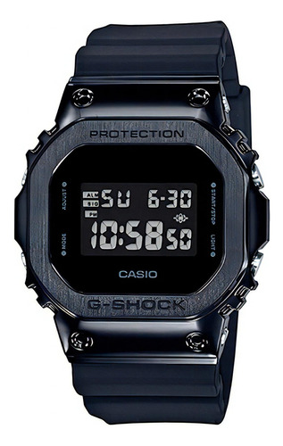 Reloj Casio G-shock Gm-5600b-1dr Color De La Correa Negro Color Del Bisel Aluminio Color Del Fondo Negro