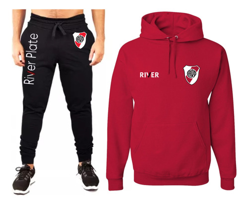 Conjunto Buzo + Jogging River Plate - Escudo / Logo - Rp_01