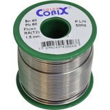 Solda Estanho 40x60 (snxpb) 1.5mm C/ Fluxo 500g - Cobix