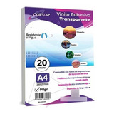 Papel Vinilo Adhesivo Transparente Imprimble Inkjet A4 20hjs