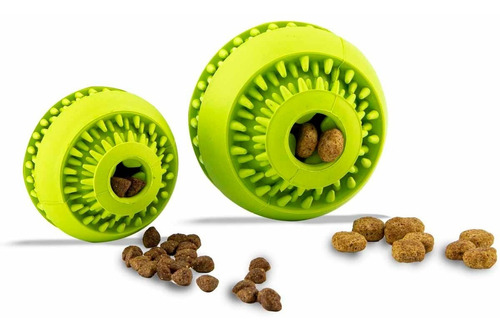 Pelota Juguete Dispensadora Resistente Para Perro Mr Wuff Color Verde