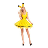 Halloween Cosplay Mujer Pikachu Festival Escenario Ropa