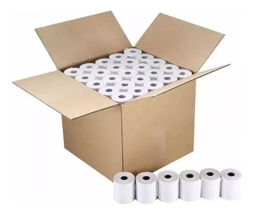 Caja 100 Rollos Papel Térmico 58mm 57mm X 40m   