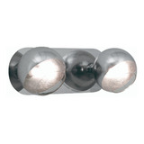 Aplique Pared Plata De 2 Luces Cromado Tulipa Vidrio Plata