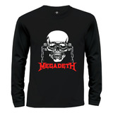 Camiseta Camibuzo Rock Metal Megadeth Calavera