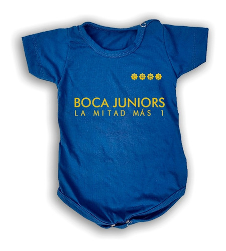 Body Bebe Azul Algodon Boca Juniors Con Nombre Personalizado