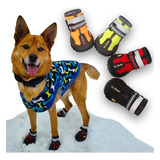 Zapatos Botas Impermeables Reflectante Para Perros 