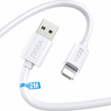 Kit 10 Piezas Cable Usb Ip 2.1a 2 Metros 1hora Cab206 Color Blanco