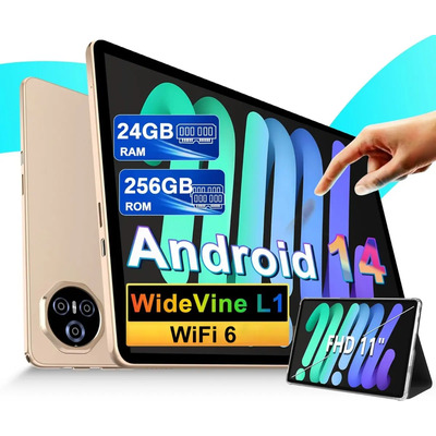 Tablet 11 Pulgadas Android 15 24+256gb Wifi Con Funda Oro | Meses sin interés