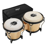 Eastar Bongo Drums - Instrumento De Percusion De Madera De 6