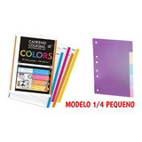 Kit 500 Folhas Fichário Pequeno 1/4 + Divisórias 7 Matérias