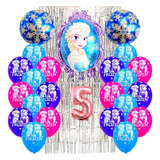 Combo Kit Globos Frozen+numero40cm+cortina