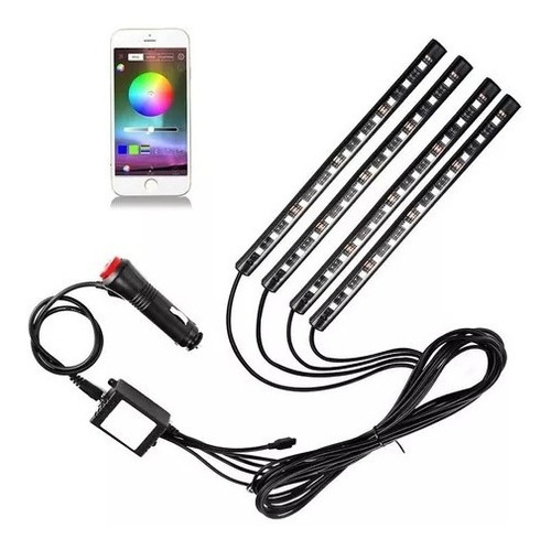 Tira Luces Led Ambientales Auto Camioneta Bluetooth Mj-12bt