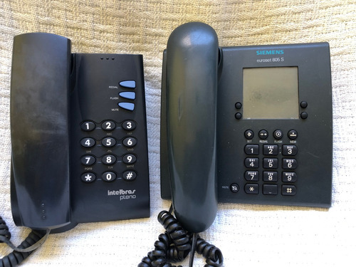 Kit 2 Telefones Fixos Siemens Euroset 805 S Intelbrás Pleno