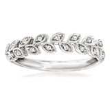 Ross Simons Anillo Plata Con Detalles Diamantes Talla 8 Diam