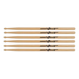  Kit 3 Baqueta Bateria 7a Marfim Ponta Madeira Spanking 