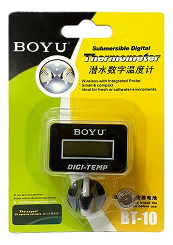 Termômetro Digital Boyu Quadrado Bt-10 Submerso P/ Aquarios