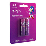 Pilha Recarregável Elgin Aa 2700mah C/2 Unidades - Original