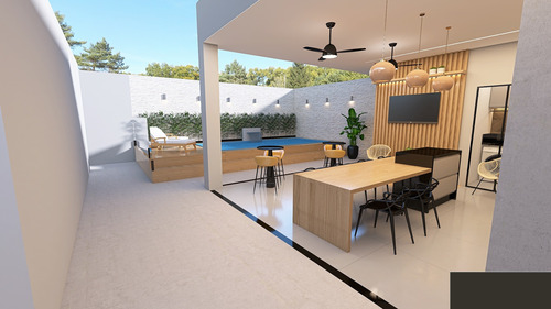 Projetos Design Interiores 3d - Área Gourmet Com Piscina