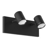 Aplique Baño Pared 2 Luces Negro Moderno Led Gu10 Vg