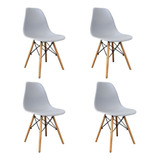 Kit 4 Cadeiras Charles Eames Eiffel Sala De Jantar Estrutura Da Cadeira Cinza