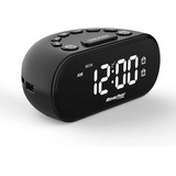 Reacher Reloj Despertador Digital Led Con 2 Puertos Usb, Ala