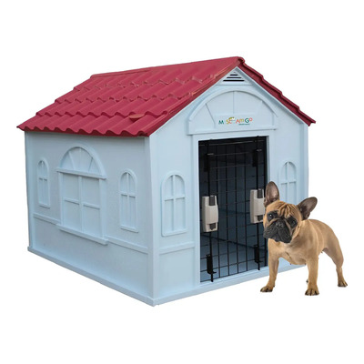 MascoAmigo | Casa Térmica Para Perros Razas Medianas 75x65x63 | Puerta Metálica | Exterior e Interior | Rojo | Meses sin interés