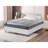 Cama Box C/ Molas Ensacadas Sheffield Cinza Queen 158x198x65