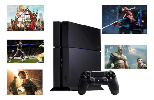 Sony Playstation 4 500gb Standard Cor  Preto Onyx Com Jogo