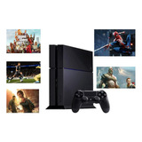 Sony Playstation 4 500gb Standard Cor  Preto Onyx Com Jogo