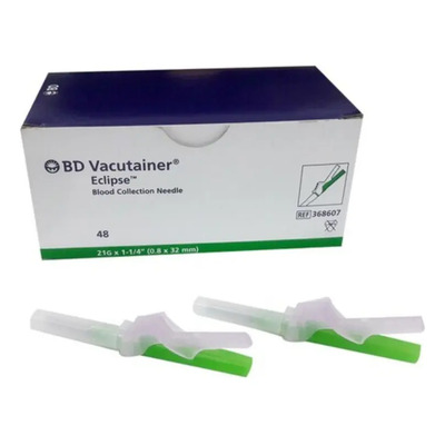 Aguja Bd Vacutainer Eclipse Verde 21g Con 48 Capacidad En Volumen 1 Ml | Meses sin interés