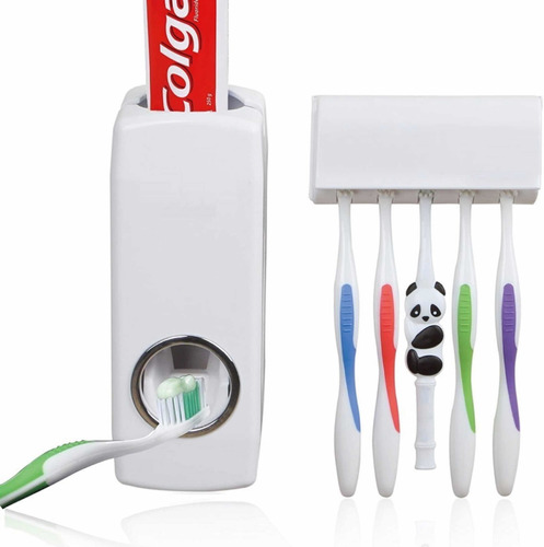 Dispensador De Crema Dental  + Soporte Para Cepillos