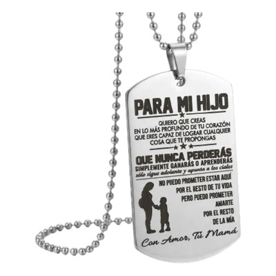 Dije Para Mi Hijo Dedicado Grabado  Cadena Inoxidable Regalo | MercadoLibre