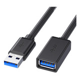 Alinna - Paquete De 2 Cables De Extensión Usb 3.0 Negros De 