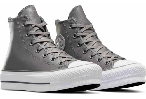 Tenis Converse Bota Piel Sintética Gris Obscuro 23.5 Origina