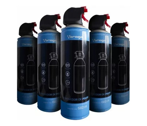 Pack Aire Comprimido Removedor Polvo Vorago 660ml 5 Piezas