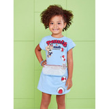 Conjunto Momi Blusa Em Cotton C/ Tela Shorts Saia Moletinho