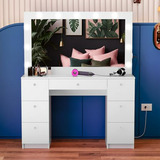 Vanity Desk Boahaus Yara Con Espejo Hollywood Y 7 Cajones