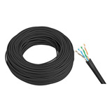 Cabo De Rede Internet Rolo 50 Metros Preto Cat5e 4 Pares