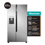 Heladera Hisense Side By Side No Frost Inverter Rc-70ws 531 L Inox Fabrica Hielo