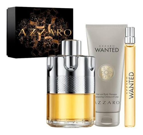 Kit Azzaro Wanted 100ml +10ml +75ml Shampoo