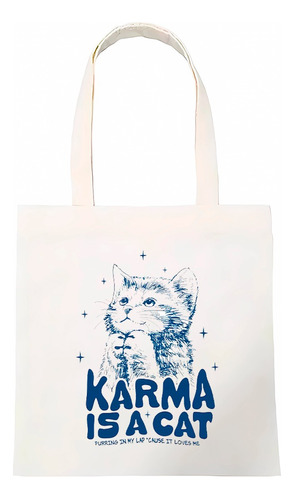 Tote Bag Taylor Swift Karma Is A Cat Grande