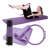 Set Pilates Yoga Mat + Anillo Flex Estiramiento Entrenar